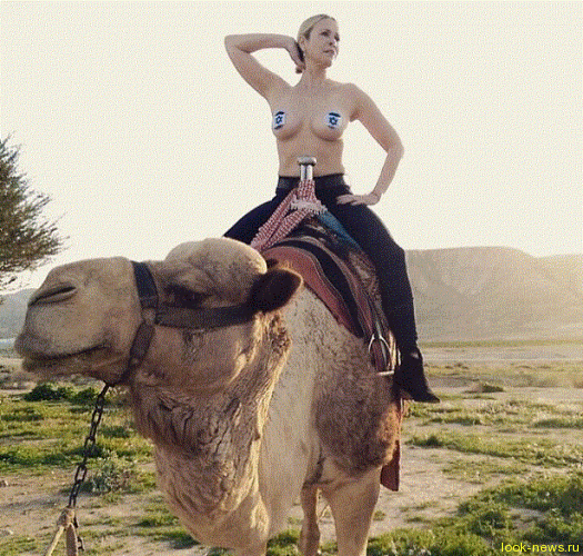 Актриса Челси Хэндлер позировала топлес на верблюде